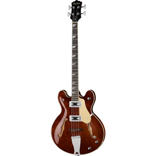 Harley Benton HB-60 WB test, vintage semi-hollowbody basgitarr